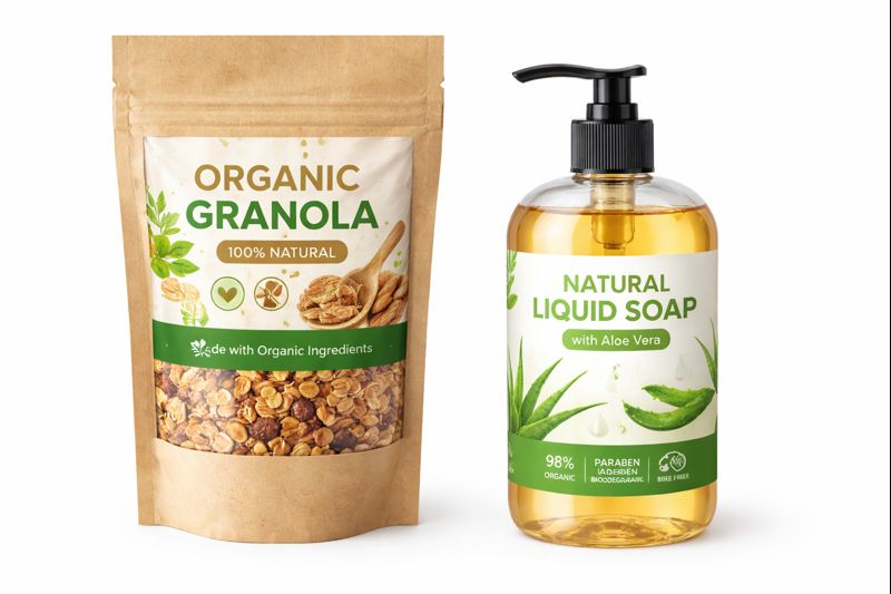 Etiquetas para ecológicos y productos naturales